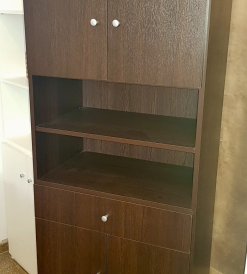 Módulo Multiuso Melamina Wengue con 4 puertas y cajón 0.60