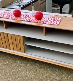 Rack Toronto Laqueado UV Gris/Roble 1.80