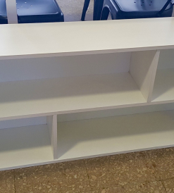 Rack Bajo Zig Zag Melamina Blanca