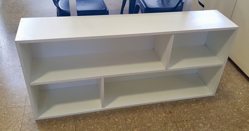 Rack Bajo Zig Zag Melamina Blanca