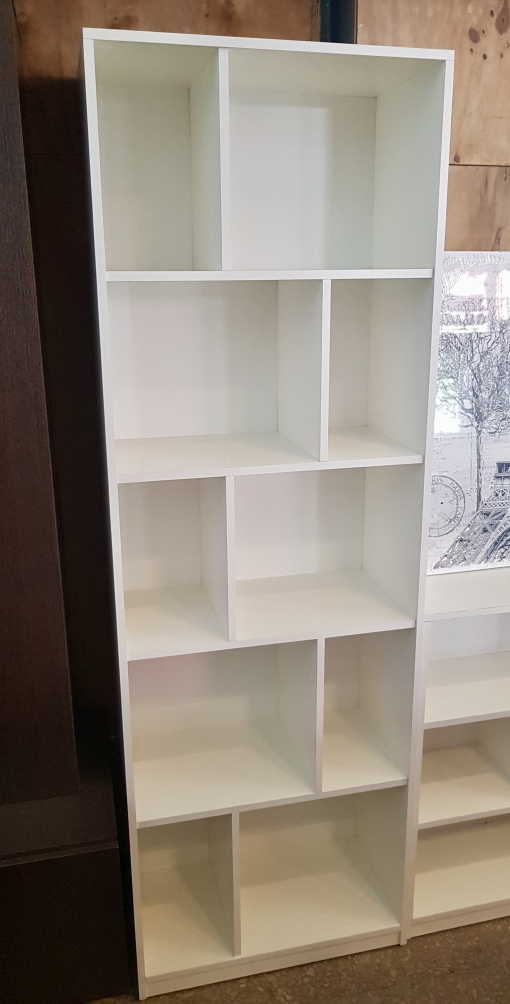 Biblioteca Zig Zag Melamina Blanca 0.60