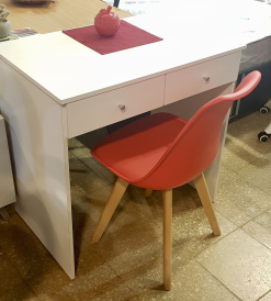 Escritorio Melamina Blanca con 2 cajones lineales 1.00