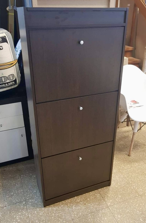Zapatero Melamina Wengue 3 Puertas 0.60