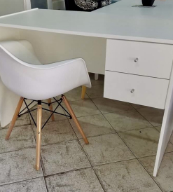 Escritorio Melamina Blanca con 2 cajones 1.20