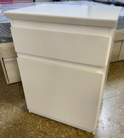 Mesa de Luz Prisma Laqueada Blanca