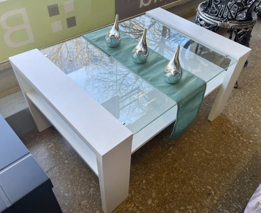 Mesa de Living Venecia Laqueada Blanca