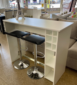 Desayunador Melamina Blanca con Bodega