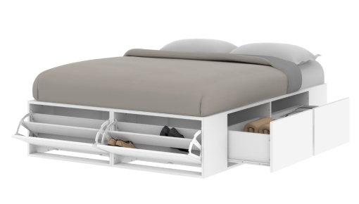 Base Funcional Extensible Melamina Blanca hasta 1.60 x 2.00