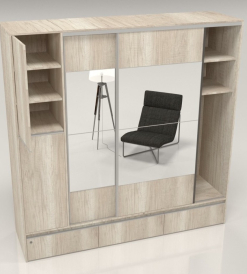 Placard Miami Melamina Helsinki con 2 puertas Espejo