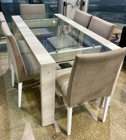 Mesa Awan con Vidrio Melamina Helsinki 1.80 x 0.90