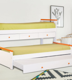 Bicama Puente de 1 plaza Lucia con 3 cajones y marinera