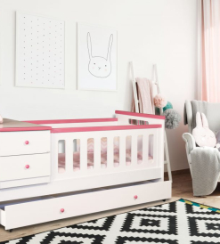 Cuna Funcional Lamby con carro cajonero