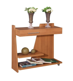 Mesa de Arrime Tatto con Cajón y Estante Melamina Cedro