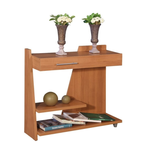 Mesa de Arrime Tatto con Cajón y Estante Melamina Cedro