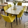 Juego Mesa Extensible Neolith 1.20 x 0.80 a 1.50 a 1.80 + 6 Sillas Venecia Pana Mustard