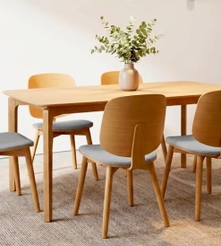 Juego Mesa Balans 1.60 x 0.90 + 6 Sillas Siena Corderoid Gris