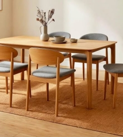 Juego Mesa Balans 1.60 x 0.90 + 6 Sillas Lucca Corderoid Gris