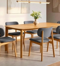 Juego Mesa Balans 1.60 x 0.90 + 6 Sillas Colonia Corderoid Gris