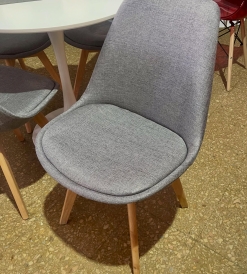 Silla Tulip Lino Gris