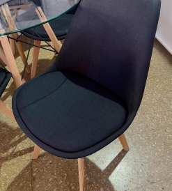 Silla Tulip Lino Negro