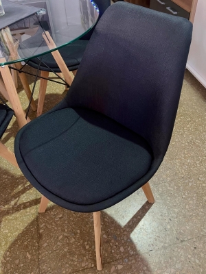 Silla Tulip Lino Negro
