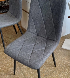 Silla Venecia Rombo Lino Gris