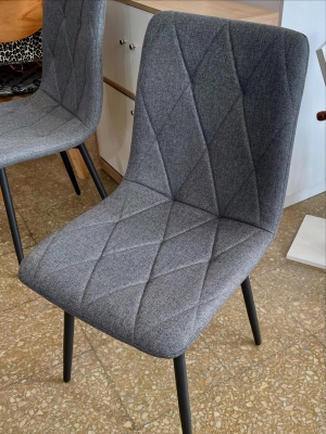 Silla Venecia Rombo Lino Gris