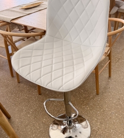 Banqueta Chicago Rombos Blanca