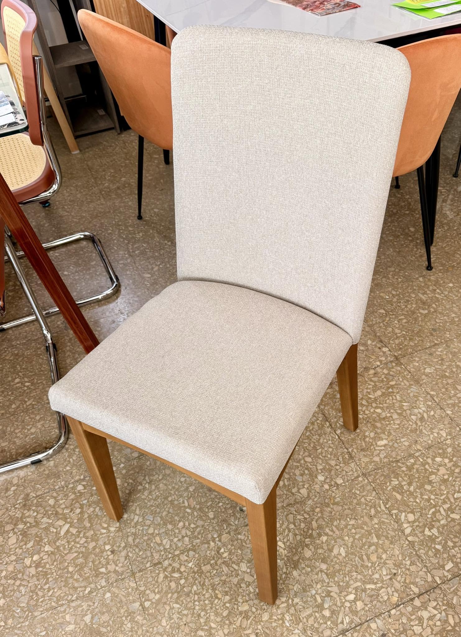 Juego Mesa Harmony 2.20 x 1.00 + 4 Sillas Saga Esterilla Natural + 4 Sillas Olive Lino Natural - Imagen 4