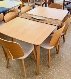 Juego Mesa Balans 1.60 x 0.90 + 6 Sillas Siena Corderoid Beige